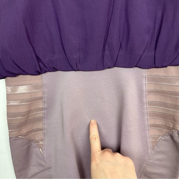 Alice and Olivia Nicky Blouson Leather Panel Dress - Picture 6 of 11